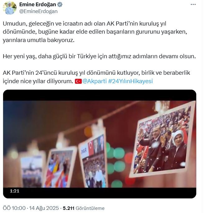 Emine Erdoğan, AK Parti'nin
