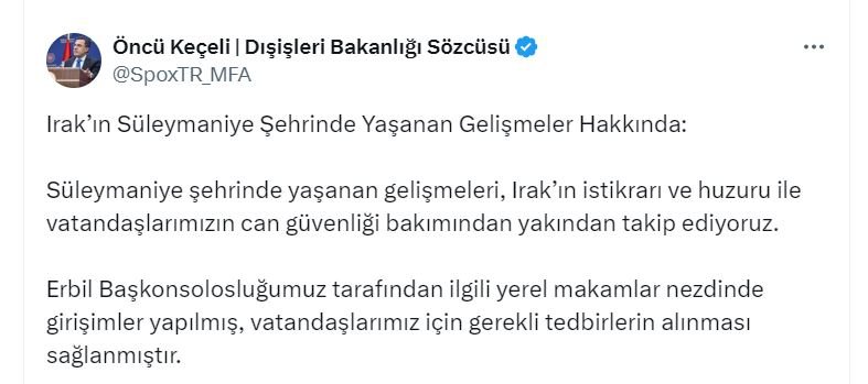 Dışişleri Bakanlığı Sözcüsü Öncü