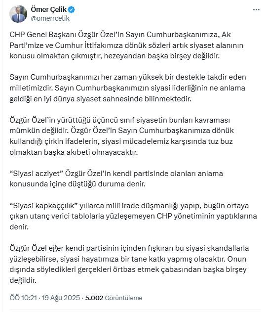 AK Parti Sözcüsü Ömer
