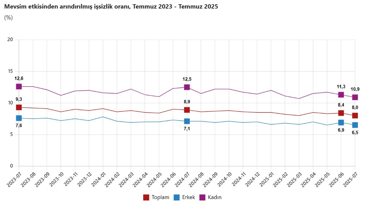 TÜİK'in açıkladığı Temmuz 2025