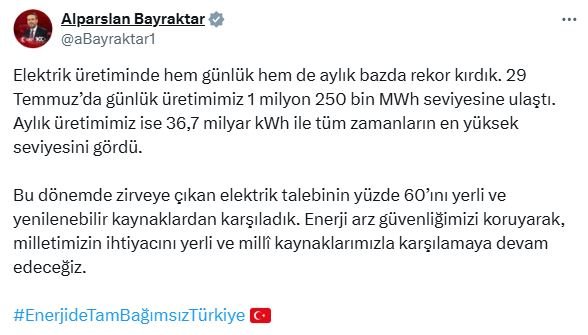 Enerji Bakanı Alparslan Bayraktar,