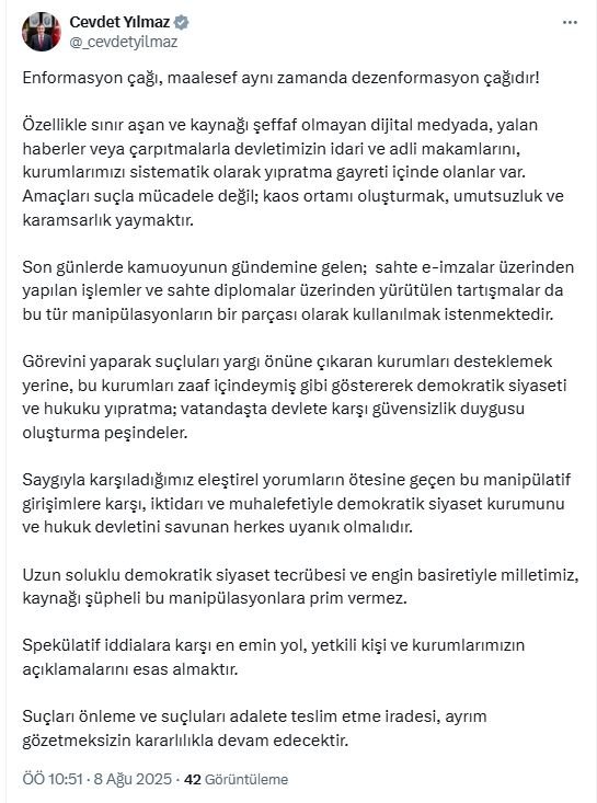 Cumhurbaşkanı Yardımcısı Cevdet Yılmaz,