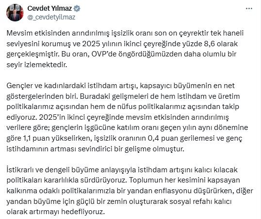 Cumhurbaşkanı Yardımcısı Cevdet Yılmaz,