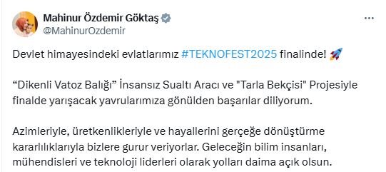 Bakan Göktaş’tan TEKNOFEST 2025 Finalistlerine Destek Mesajı