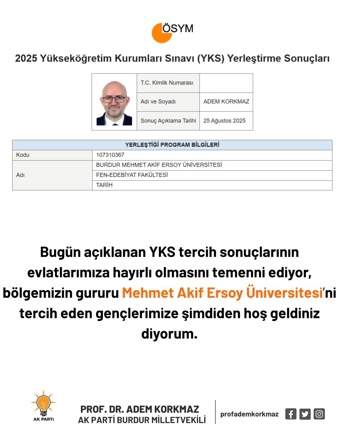 AK Parti Burdur Milletvekili