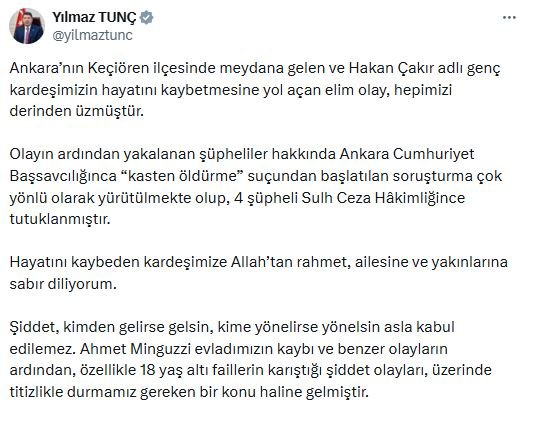 Adalet Bakanı Yılmaz Tunç,