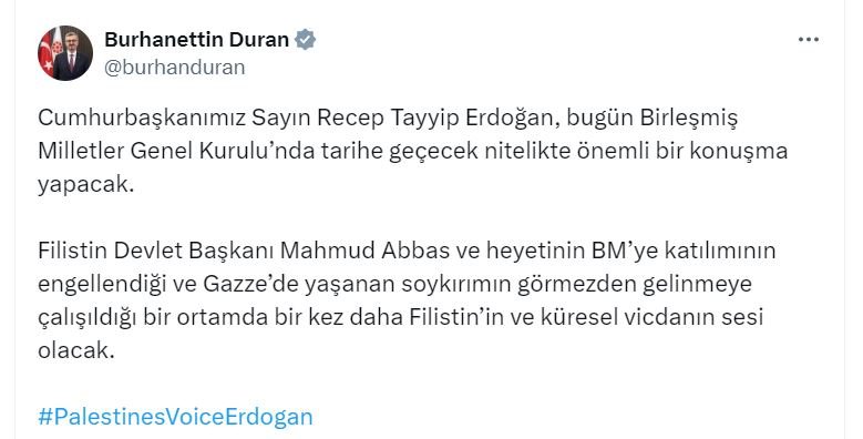 İletişim Başkanı Duran: Cumhurbaşkanı