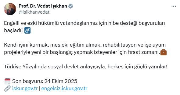 Çalışma Bakanı Vedat Işıkhan,