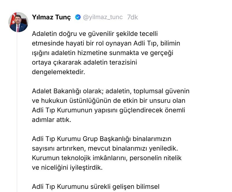 Adalet Bakanı Yılmaz Tunç,