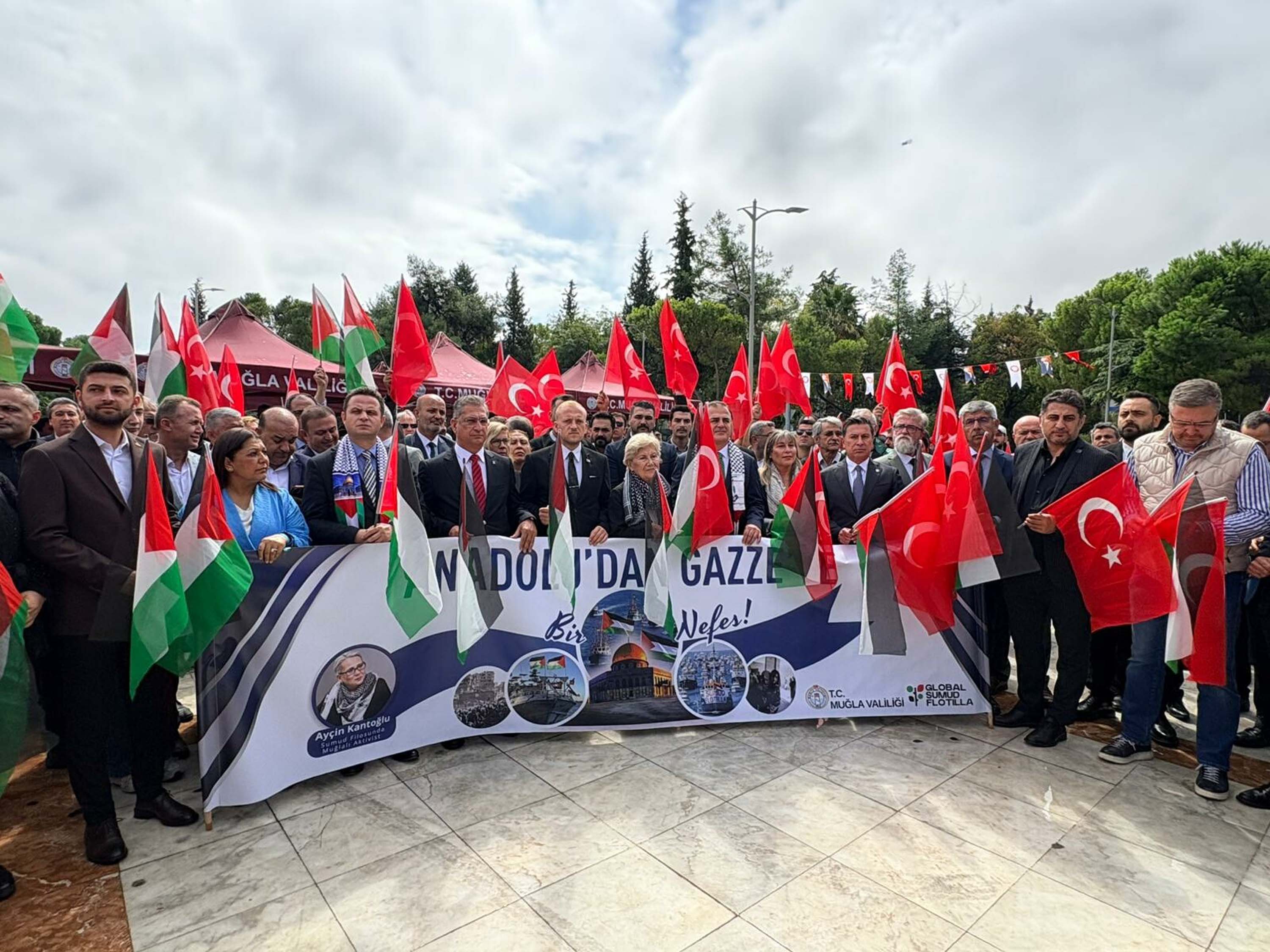 Muğla'da Küresel Sumud Filosu'na destek