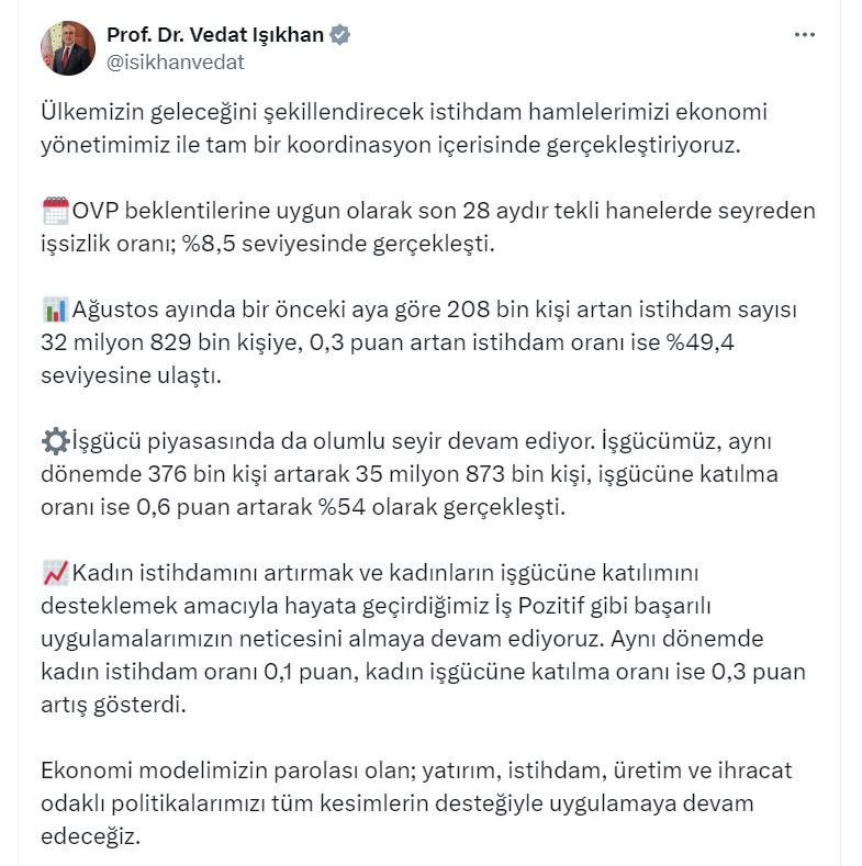 Bakan Işıkhan’dan Kritik Açıklama: Kadın İstihdamında Tarihi Artış!
