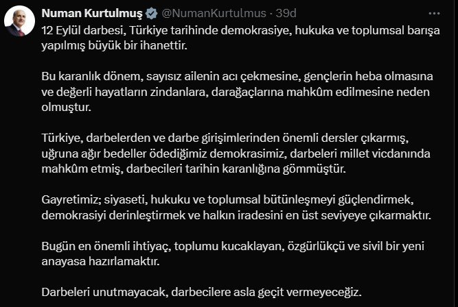 TBMM Başkanı Numan Kurtulmuş,