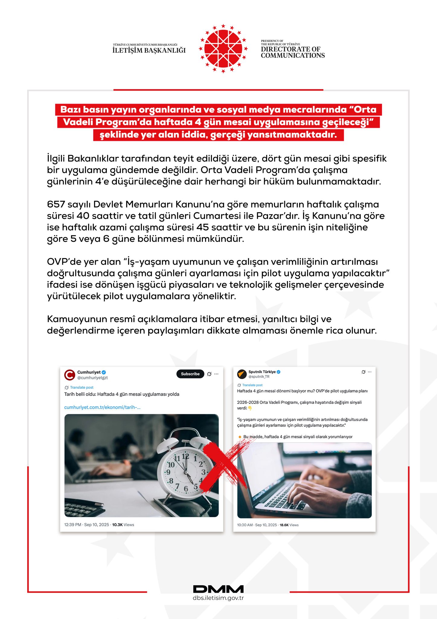 Dezenformasyonla Mücadele Merkezi, haftada