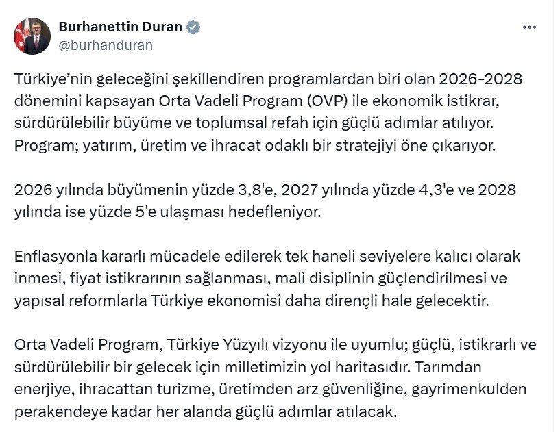 İletişim Başkanı Burhanettin Duran,