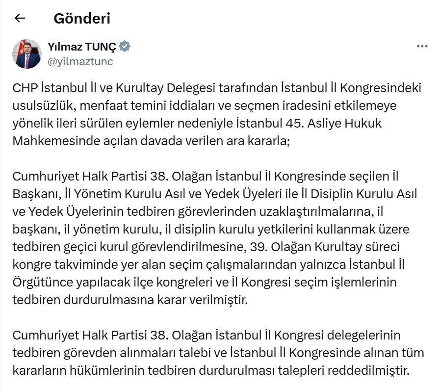 Adalet Bakanı Yılmaz Tunç,