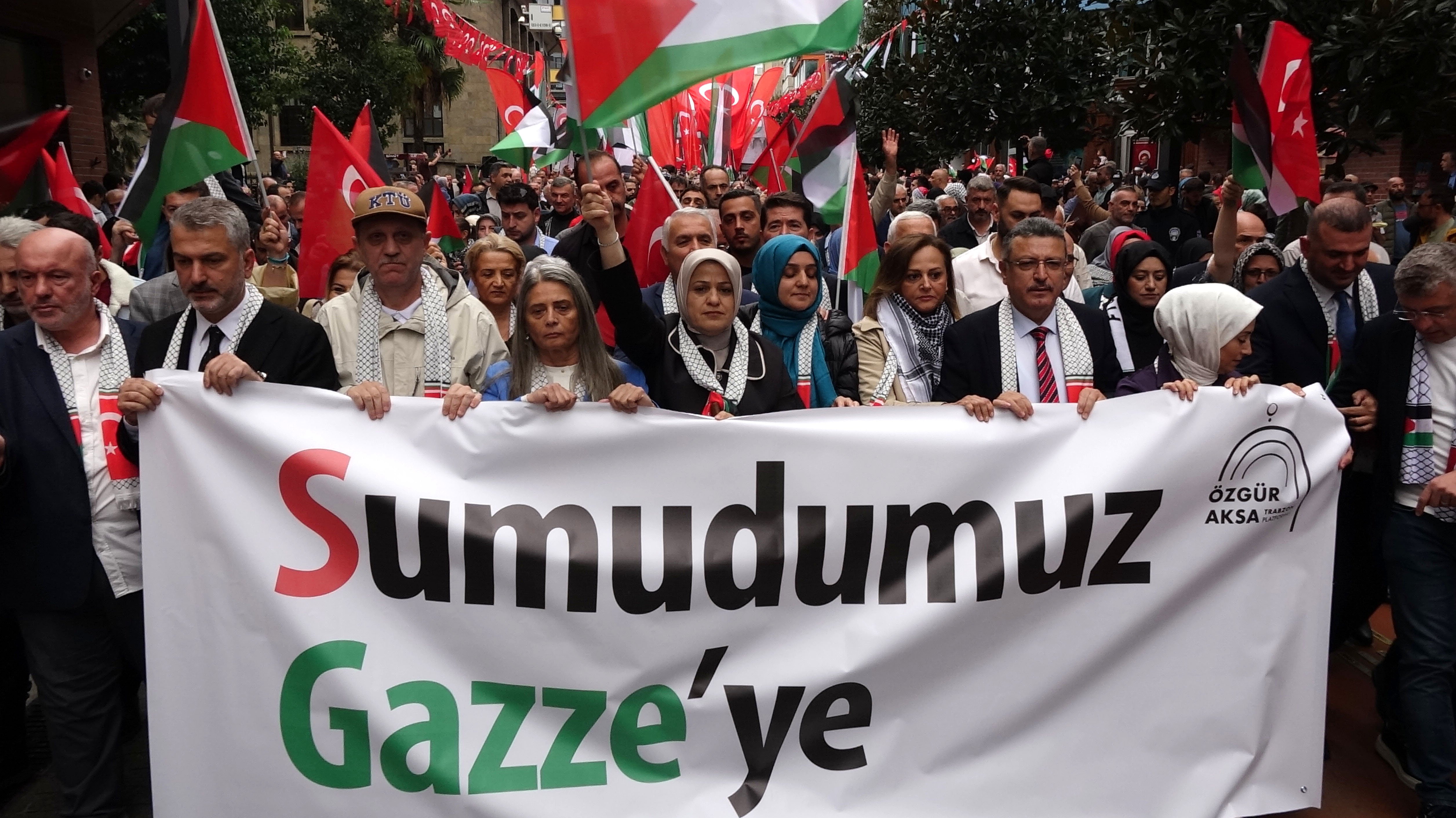 Trabzon'da Filistin halkına destek