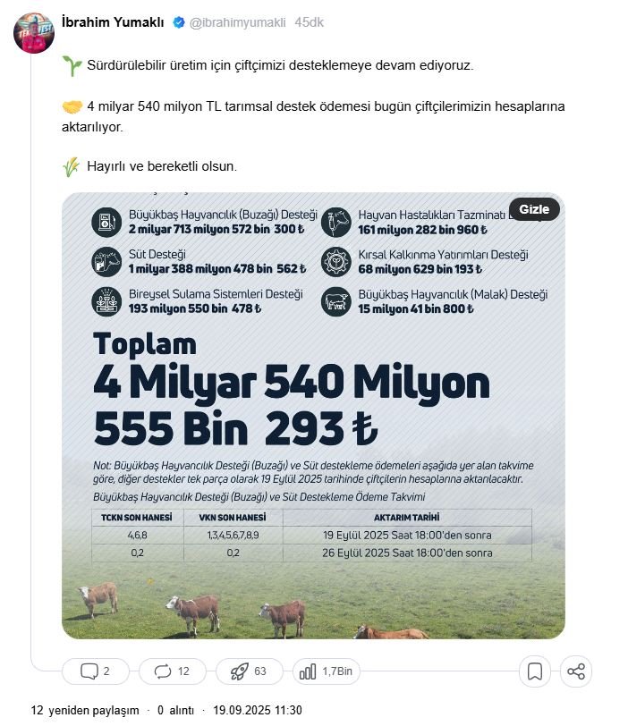 Tarım ve Orman Bakanı