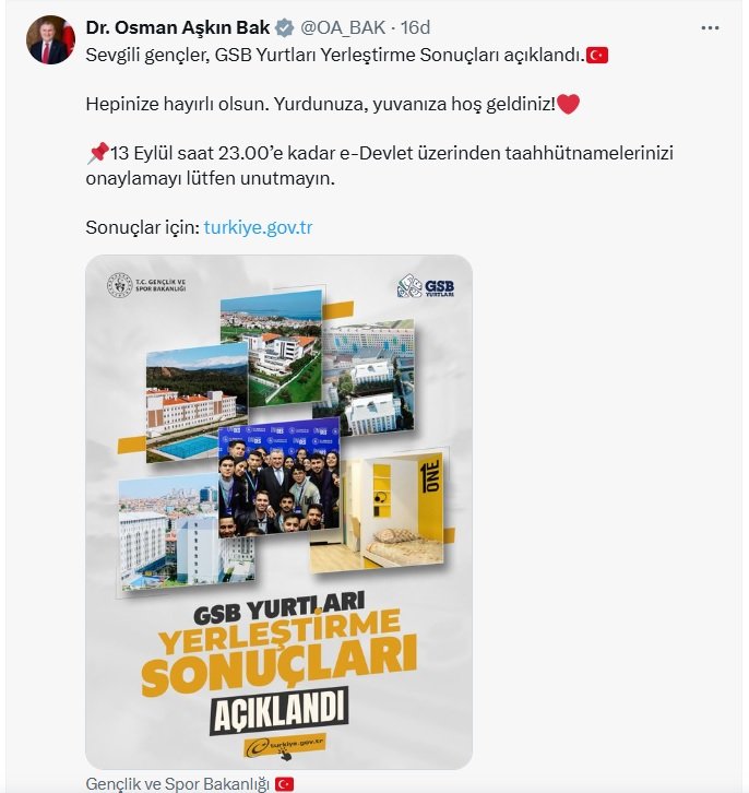 Gençlik ve Spor Bakanı