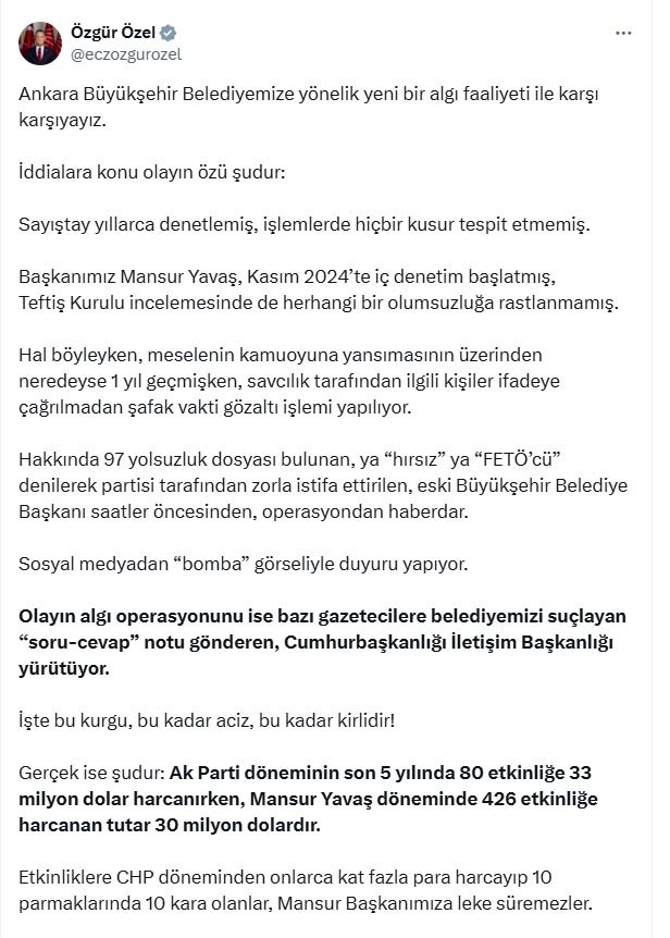 CHP Genel Başkanı Özgür