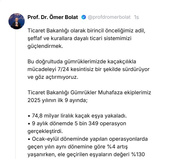 Ticaret Bakanı Ömer Bolat,