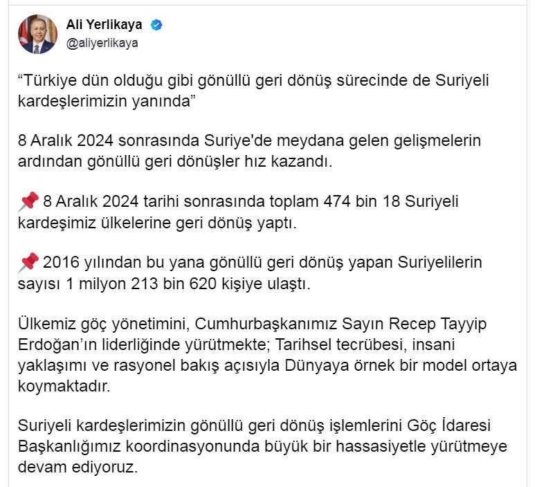 İçişleri Bakanı Ali Yerlikaya,