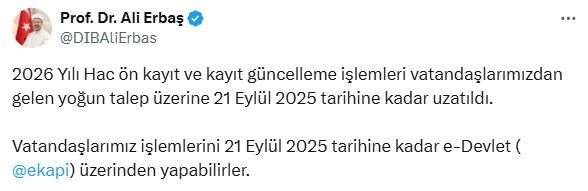 Diyanet İşleri Başkanı Ali