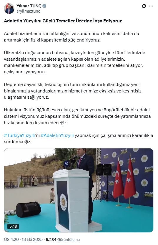 Adalet Bakanı Yılmaz Tunç,