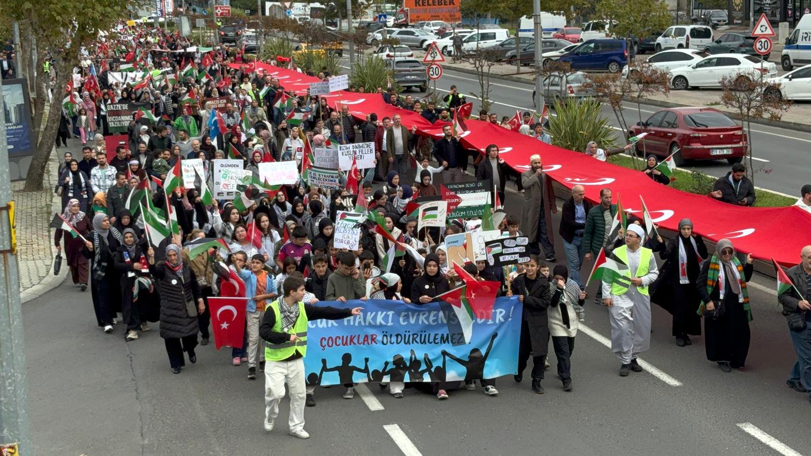 Tekirdağ'ın Çorlu ilçesinde Gazze'deki