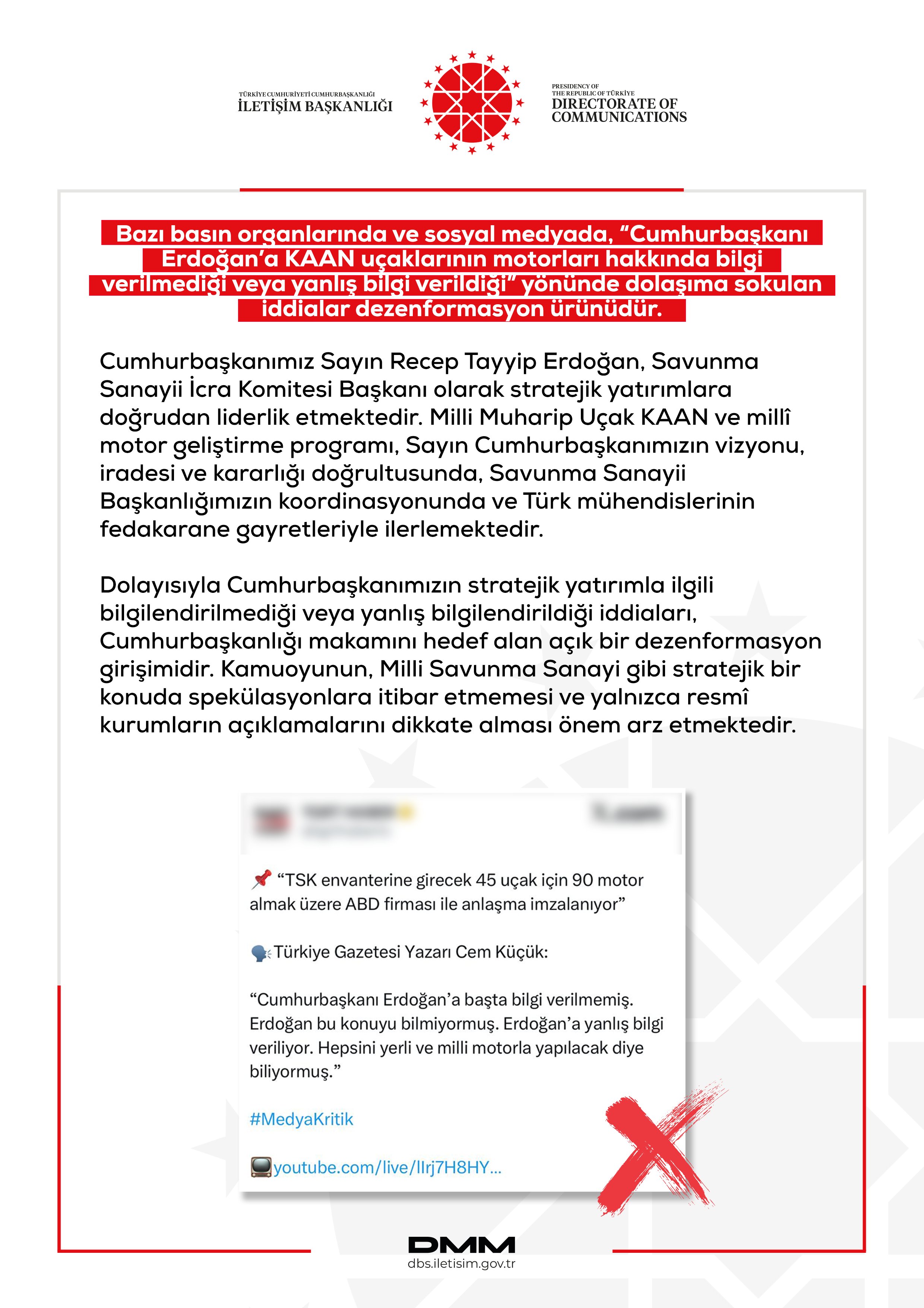 DMM’den Çarpıcı Açıklama: KAAN Uçaklarının Motorları Hakkındaki İddialar Dezenformasyon