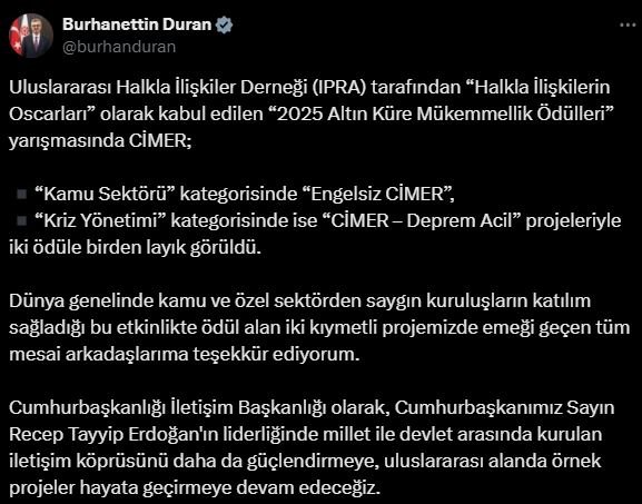 Cumhurbaşkanlığı İletişim Merkezi (CİMER),