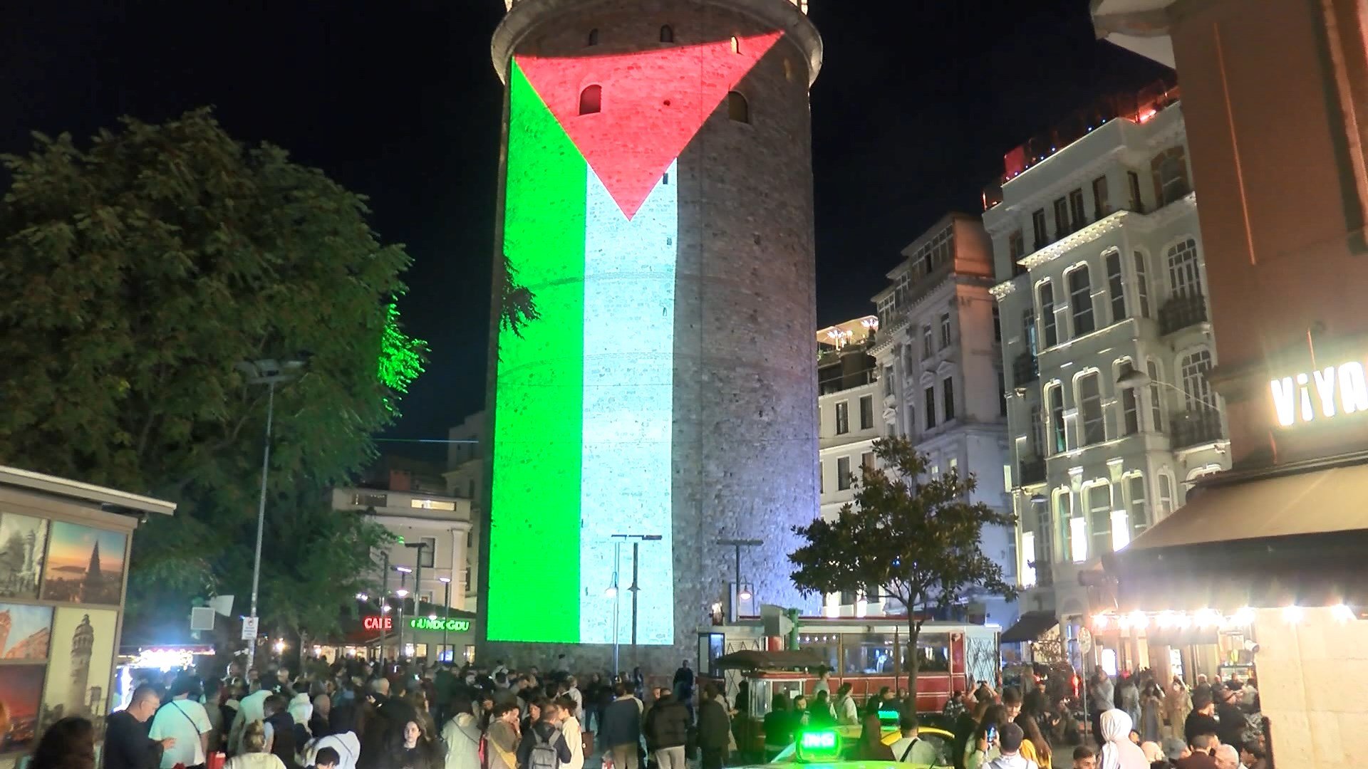 Kültür ve Turizm Bakanlığı’ndan Anlamlı Destek: Galata Kulesi’ne Filistin Bayrağı Yansıtıldı!