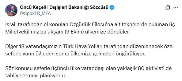 Dışişleri Bakanlığı Sözcüsü Öncü