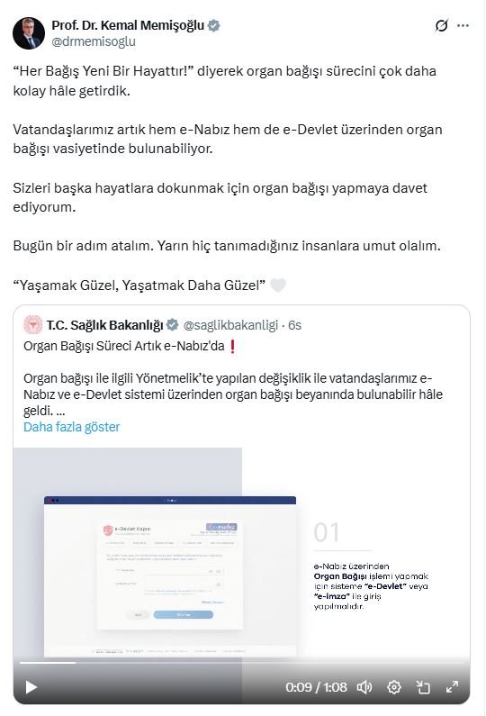 Sağlık Bakanı Kemal Memişoğlu,