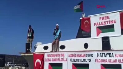 Hatay'ın Arsuz ilçesinde Küresel Sumud