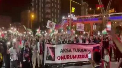 Mardin’de ‘Gazze’ye Vefa’ Yürüyüşünde Coşkulu Destek