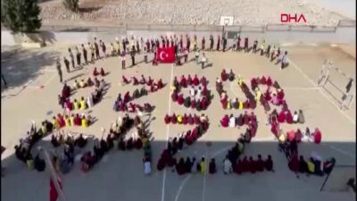 Gaziantep'in Nurdağı ilçesinde öğrenciler, Gazze'deki