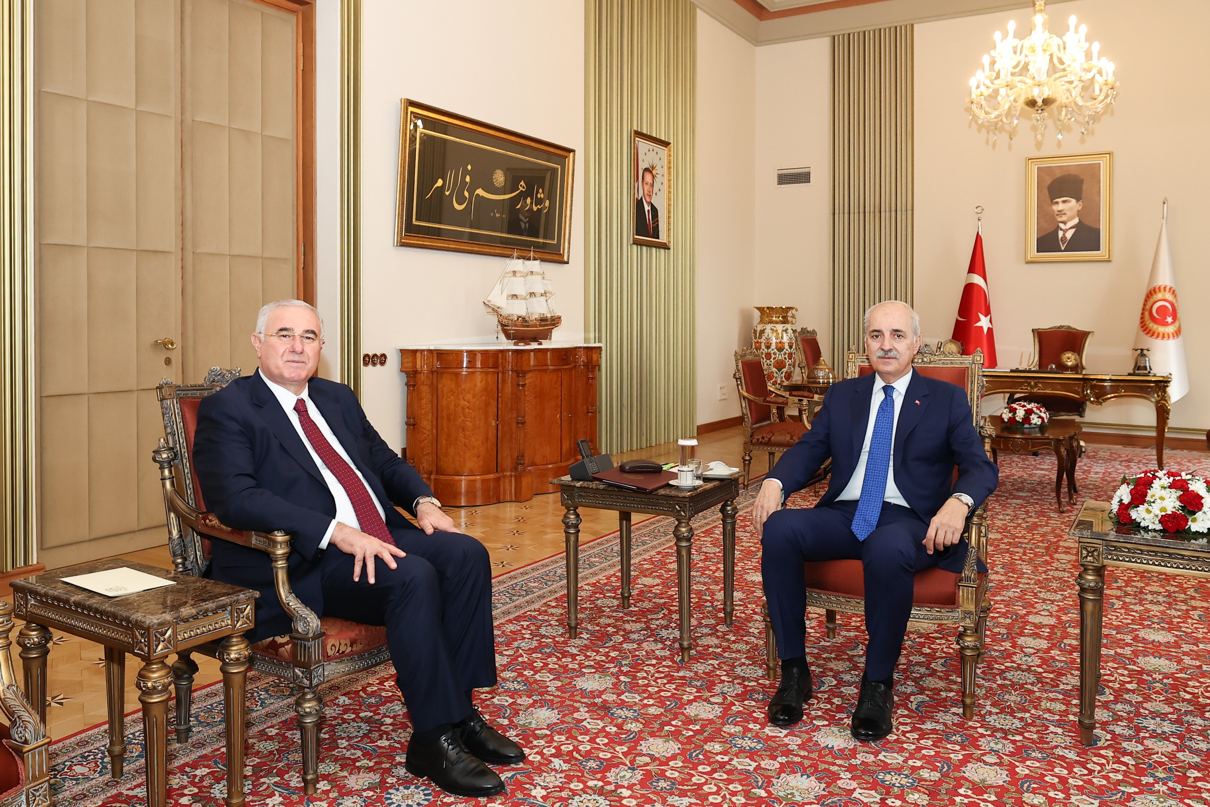 TBMM Başkanı Kurtulmuş, Kamu Başdenetçisi Akarca’yı Kabul Etti