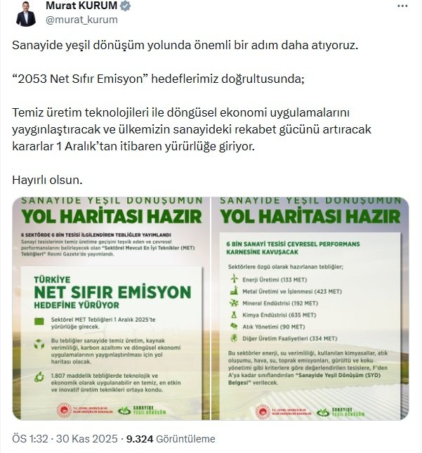 Çevre Bakanlığı, 6 bin sanayi