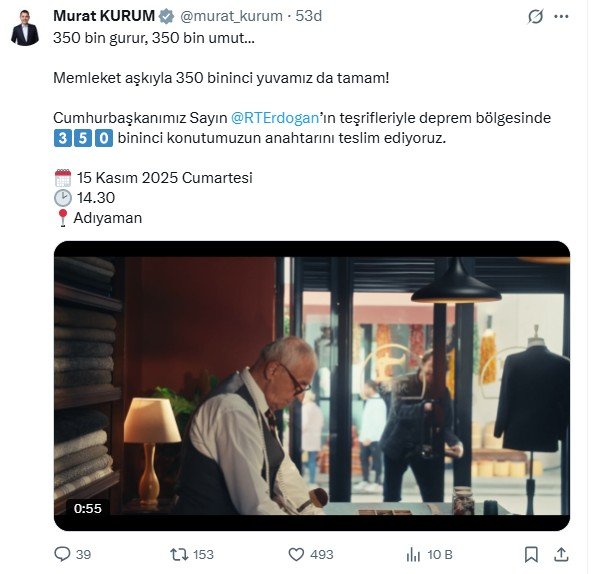 Cumhurbaşkanı Erdoğan 350 Bininci Afet Konutunu Adıyaman’da Teslim Edecek