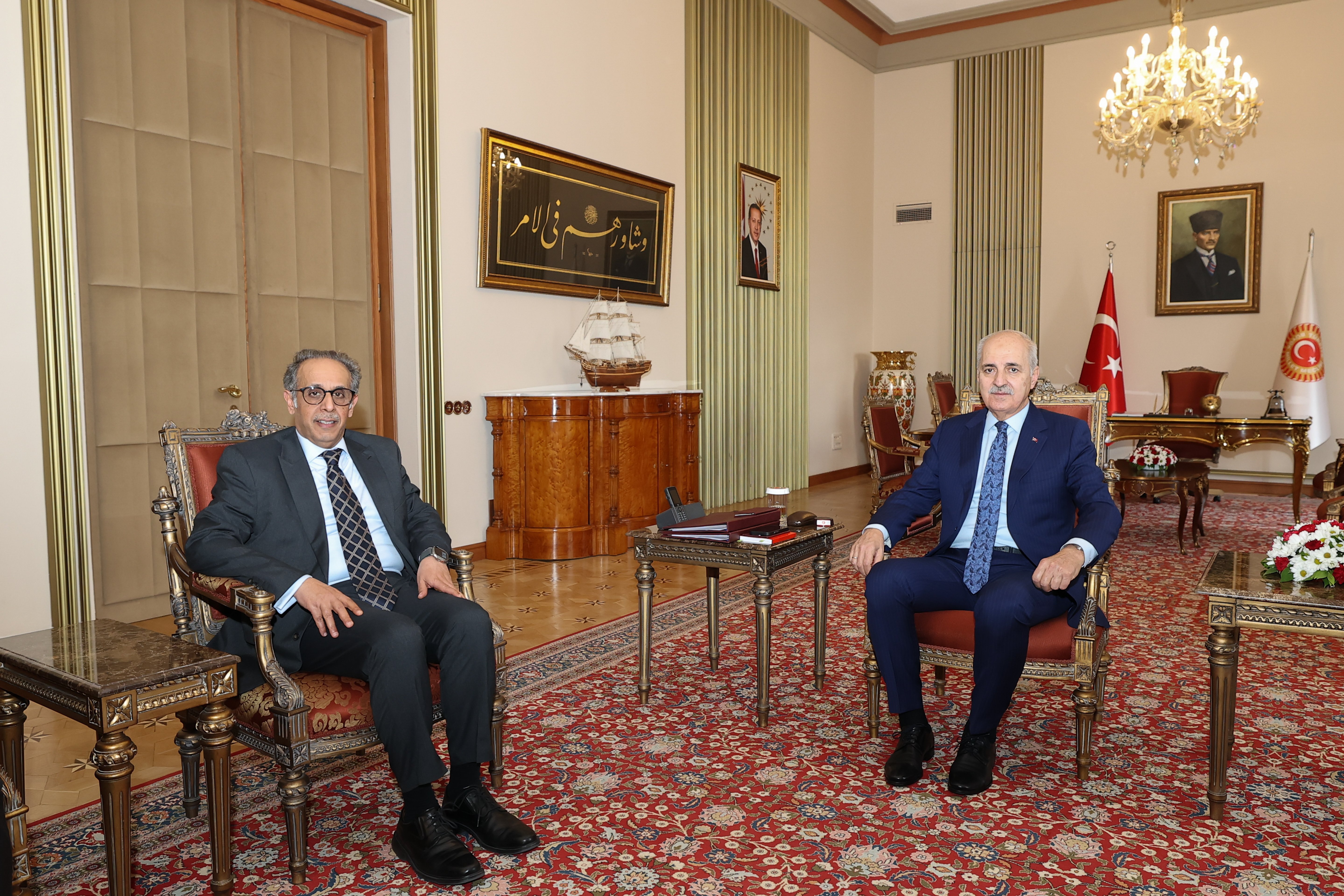 TBMM Başkanı Kurtulmuş’tan Kuveyt Büyükelçisi Aladwani’ye Önemli Kabul