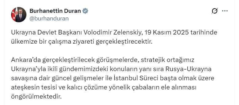 Zelenskiy Yarın Ankara’da: Türkiye-Ukrayna Görüşmelerinde Kritik Gündem