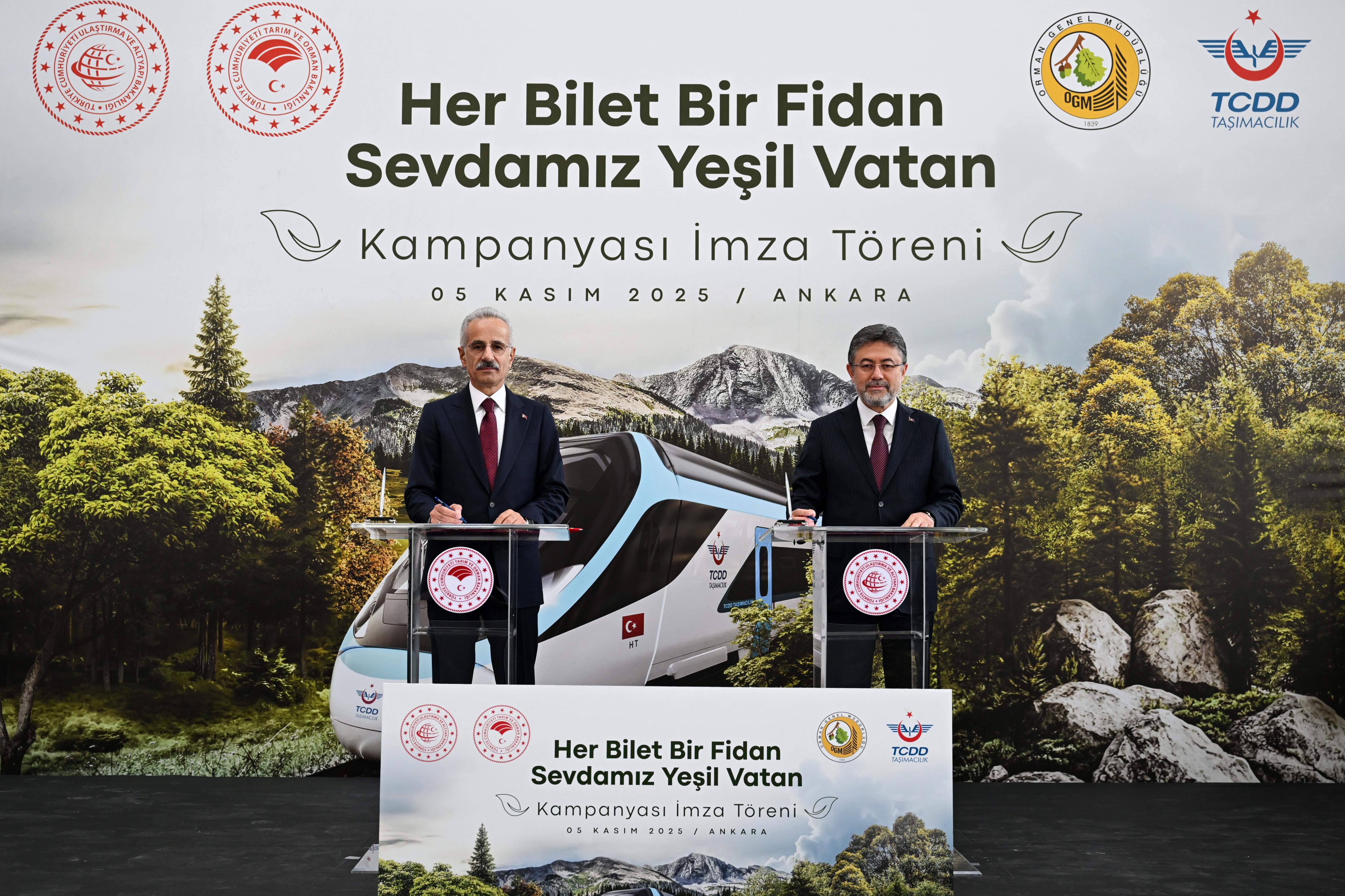 Ulaştırma Bakanı Uraloğlu’ndan Çevreci Proje: Her Hızlı Tren Yolcusu İçin Bir Fidan Dikilecek