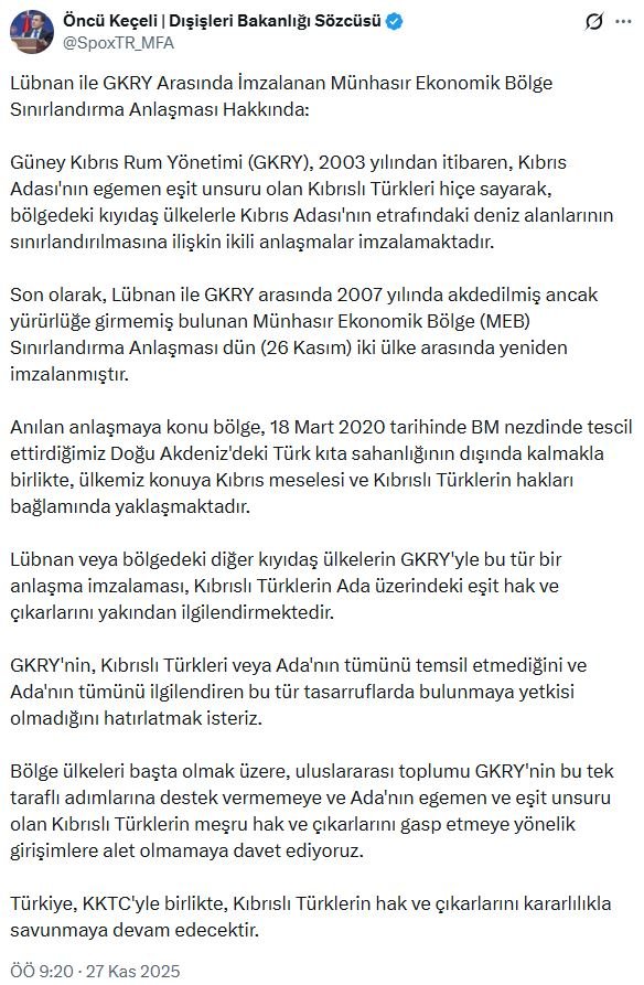 Dışişleri Bakanlığı Sözcüsü Öncü Keçeli,