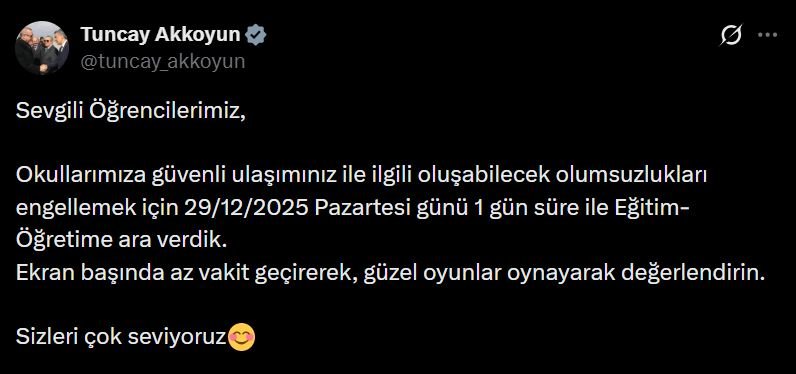 Mardin Valiliği, beklenen kar yağışı