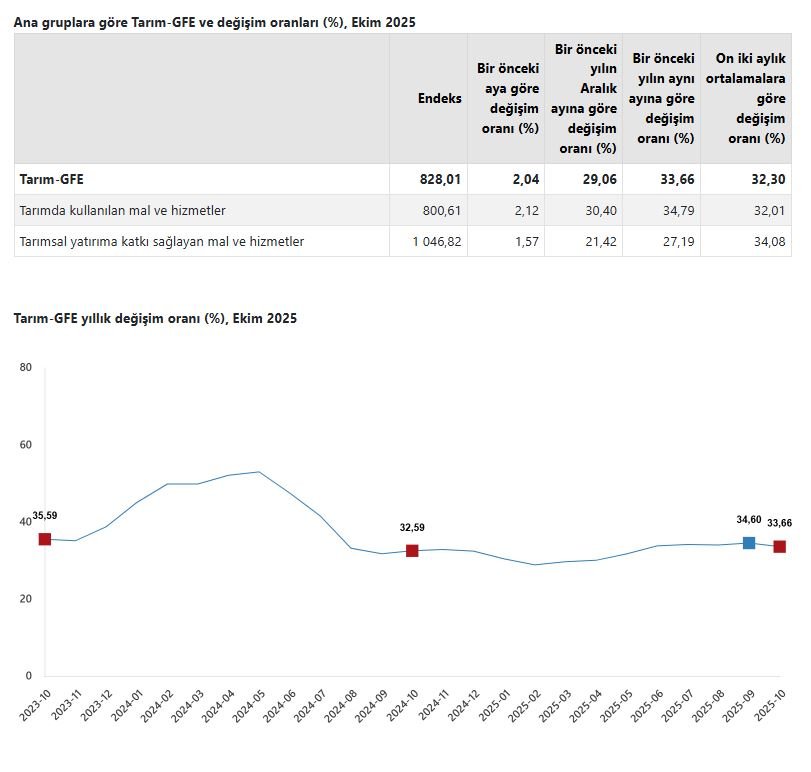 TÜİK'in açıkladığı Ekim 2025 verilerine