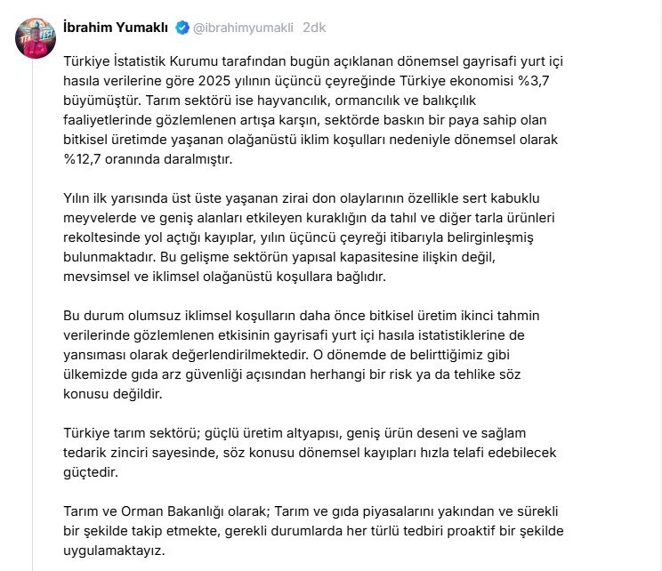 Tarım ve Orman Bakanı
