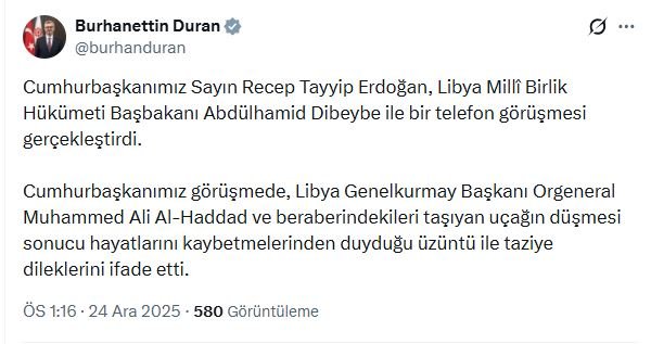 Cumhurbaşkanı Recep Tayyip Erdoğan, Libya'daki