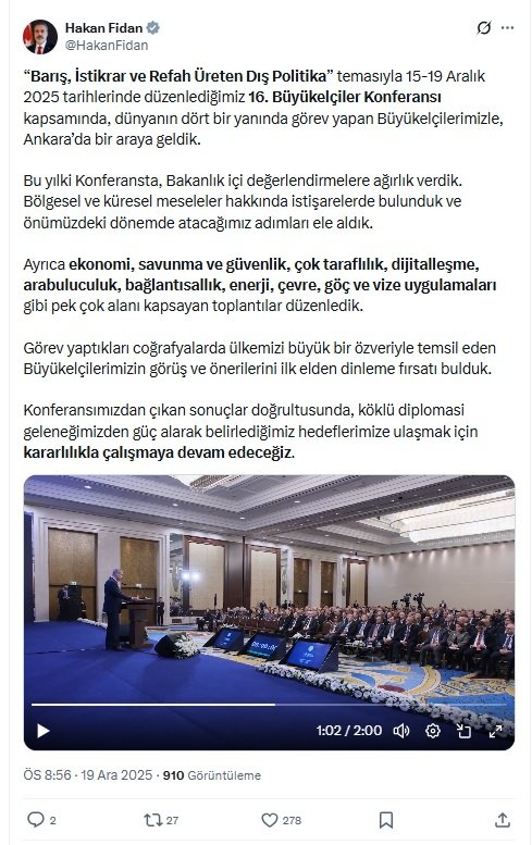 Dışişleri Bakanı Hakan Fidan, 16.