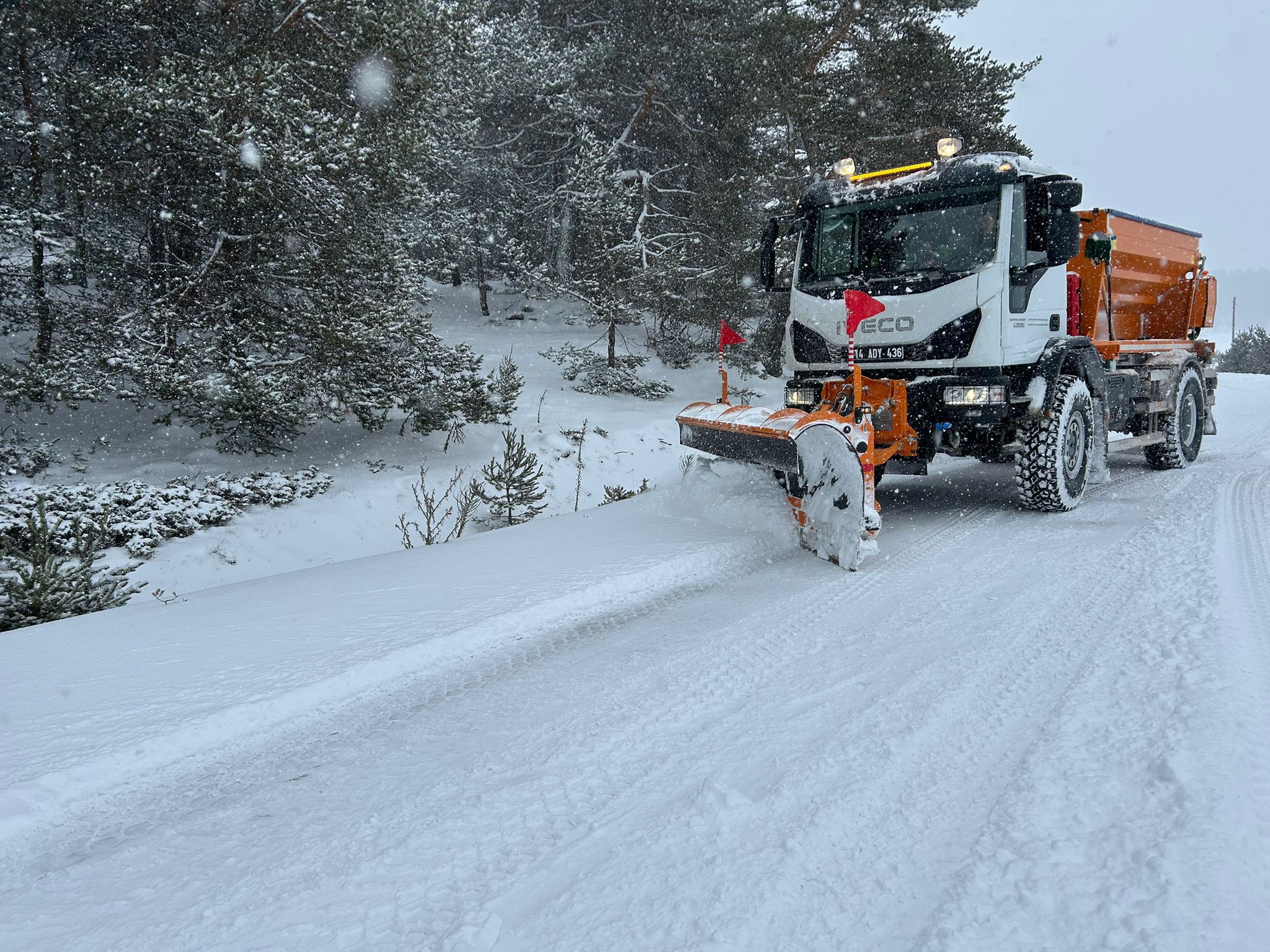 Bolu'da yoğun kar yağışı sonrası