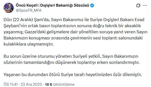 Dışişleri Bakanlığı Sözcüsü Öncü Keçeli,